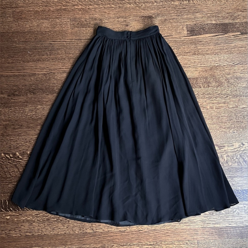 Classic Silk Midi Skirt, Vintage Laura Ashley High Waist Skirt - Picture 4 of 10
